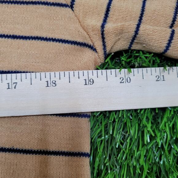Vintage 70s JCPenney Striped Knit Polo Shirt Womens Medium Banded Hem Blouson - Picture 5 of 9